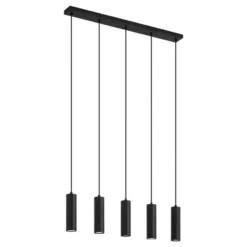 Qazqa hanglamp jeana zwart gu10