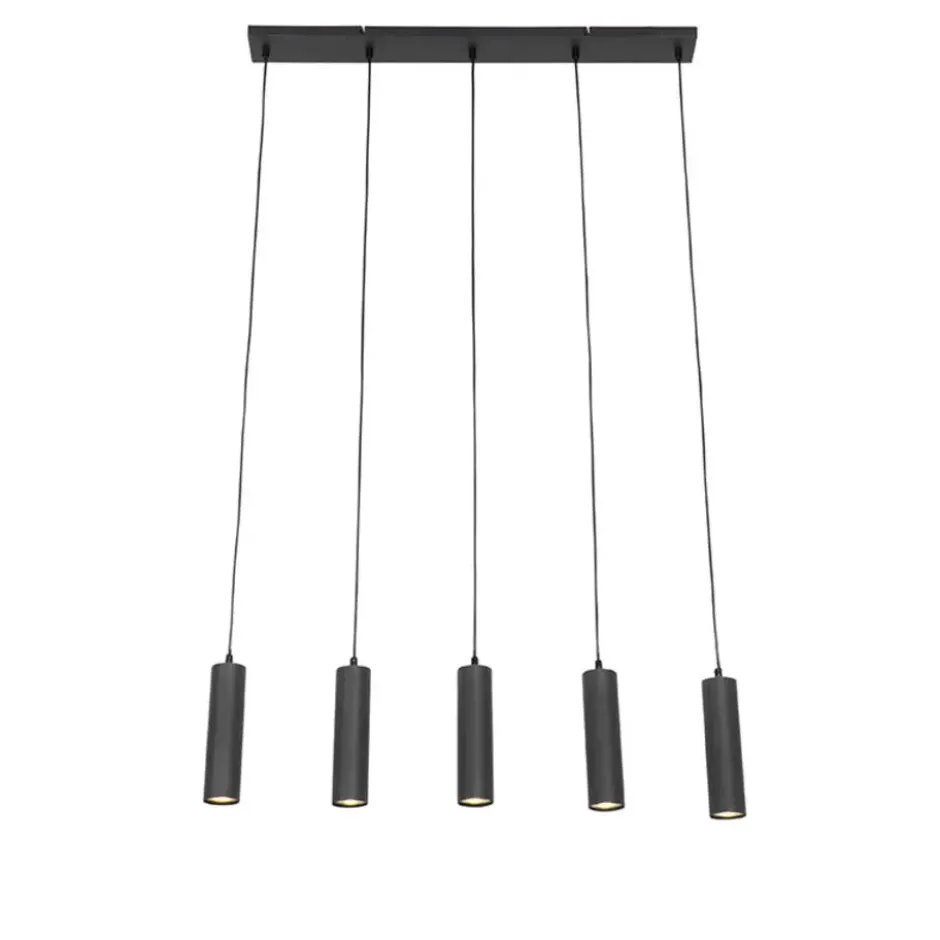 Qazqa hanglamp jeana zwart gu10