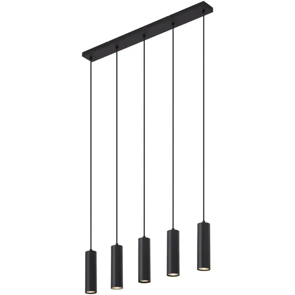 Qazqa hanglamp jeana zwart gu10