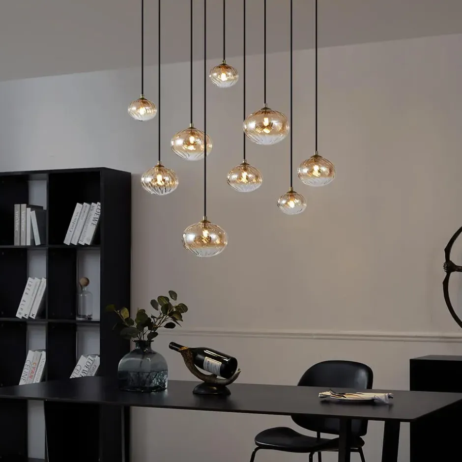 Qazqa hanglamp jia goudkleurig g9