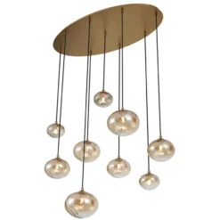 Qazqa hanglamp jia goudkleurig g9