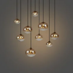 Qazqa hanglamp jia goudkleurig g9