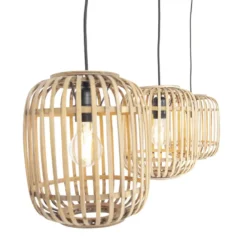 Qazqa hanglamp manila beige e27