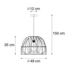 Qazqa hanglamp michelle bruin e27