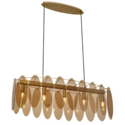 Qazqa hanglamp mochan goudkleurig e14