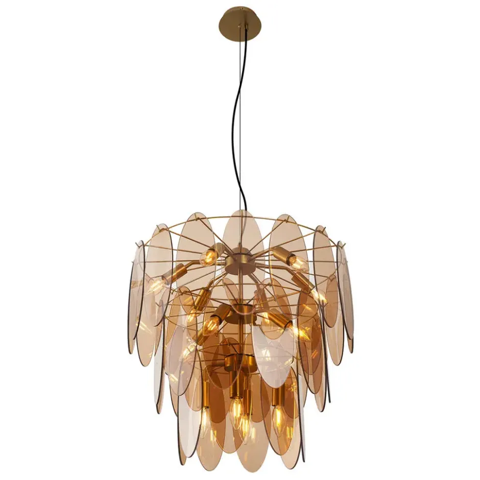 Qazqa hanglamp mochan goudkleurig e14