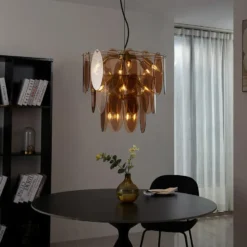 Qazqa hanglamp mochan goudkleurig e14