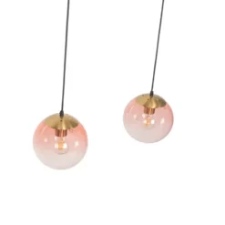 Qazqa hanglamp pallon roze e27