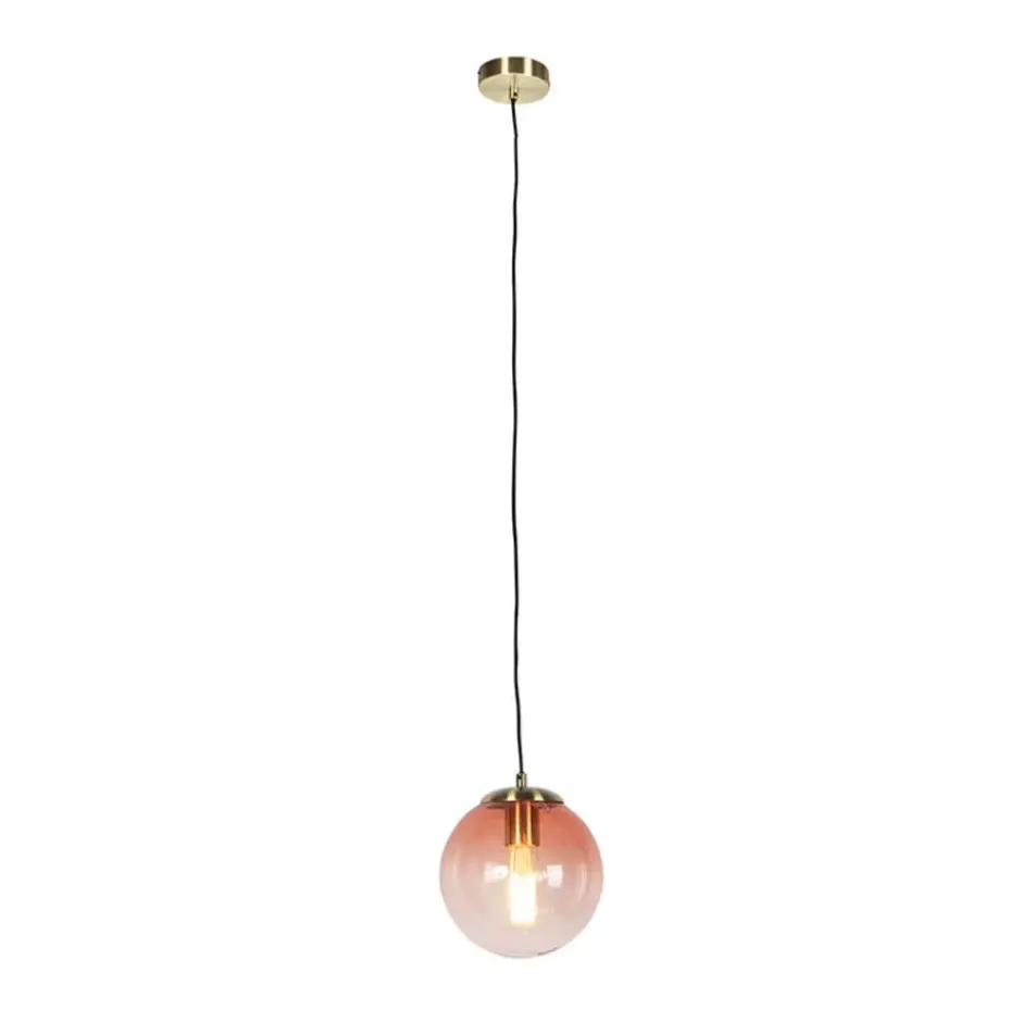 Qazqa hanglamp pallon roze e27