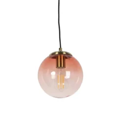 Qazqa hanglamp pallon roze e27