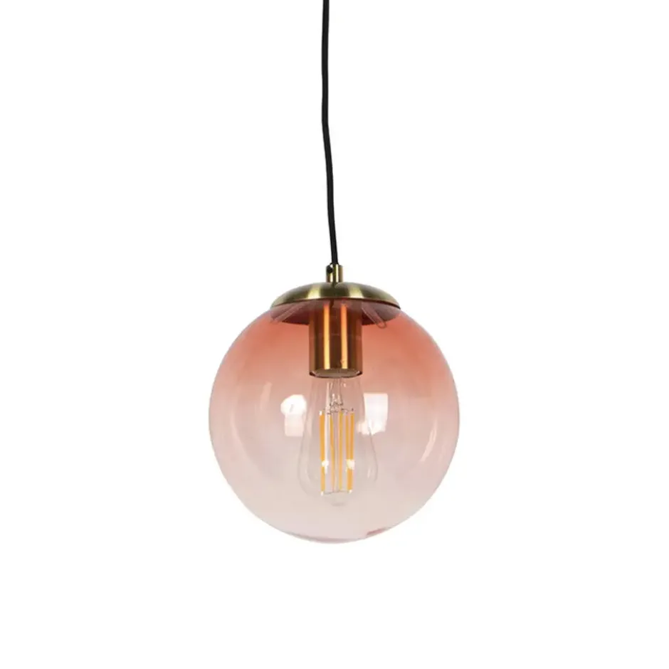 Qazqa hanglamp pallon roze e27