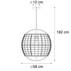 Qazqa hanglamp pascal bruin e27