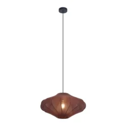 Qazqa hanglamp plu bruin e27