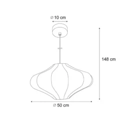 Qazqa hanglamp plu bruin e27