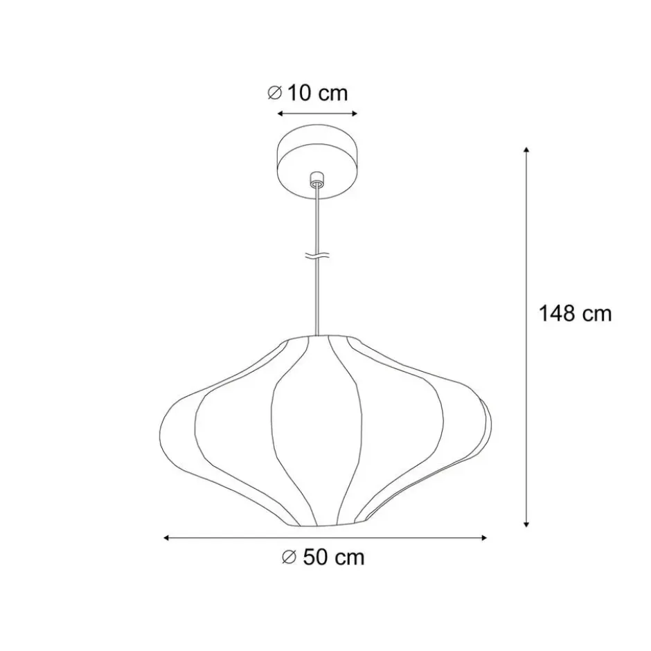 Qazqa hanglamp plu bruin e27