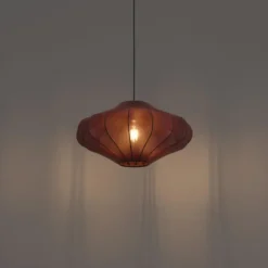 Qazqa hanglamp plu bruin e27