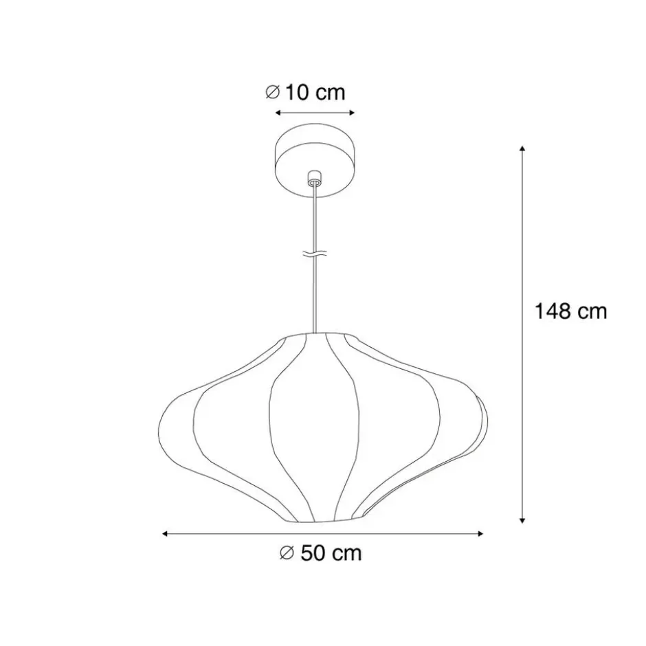 Qazqa hanglamp plu crème e27