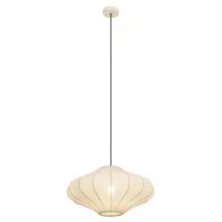 Qazqa hanglamp plu crème e27