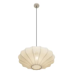 Qazqa hanglamp plu crème e27
