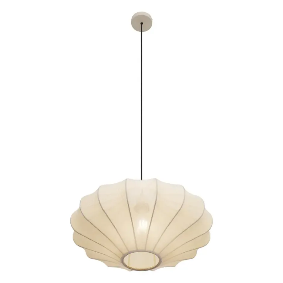 Qazqa hanglamp plu crème e27