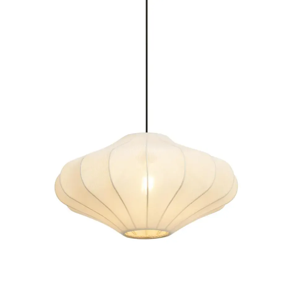 Qazqa hanglamp plu crème e27