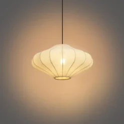 Qazqa hanglamp plu crème e27