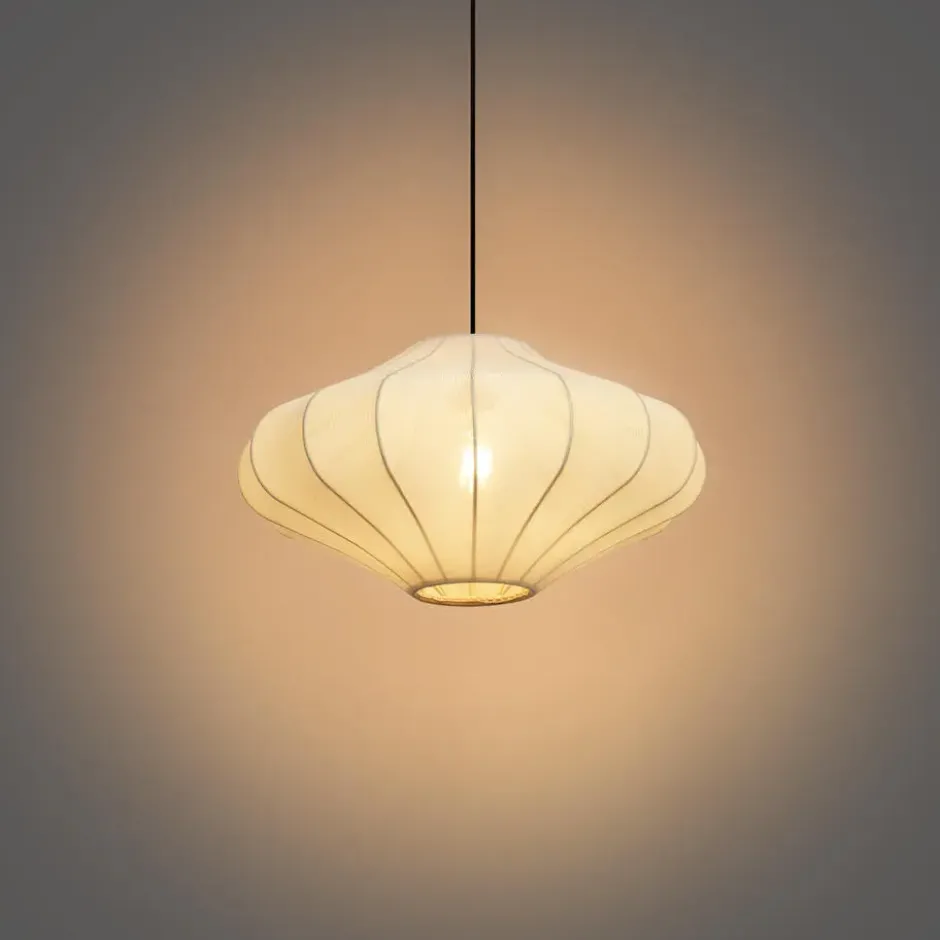 Qazqa hanglamp plu crème e27