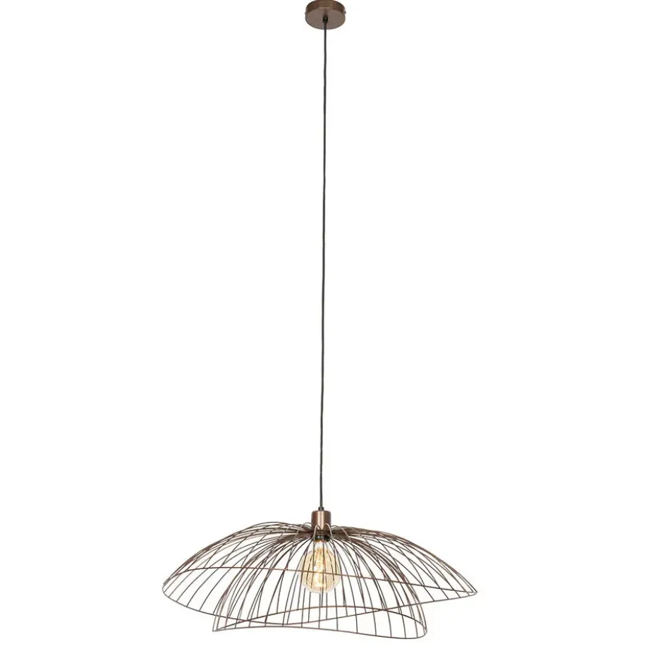 Qazqa hanglamp pua bronskleurig e27