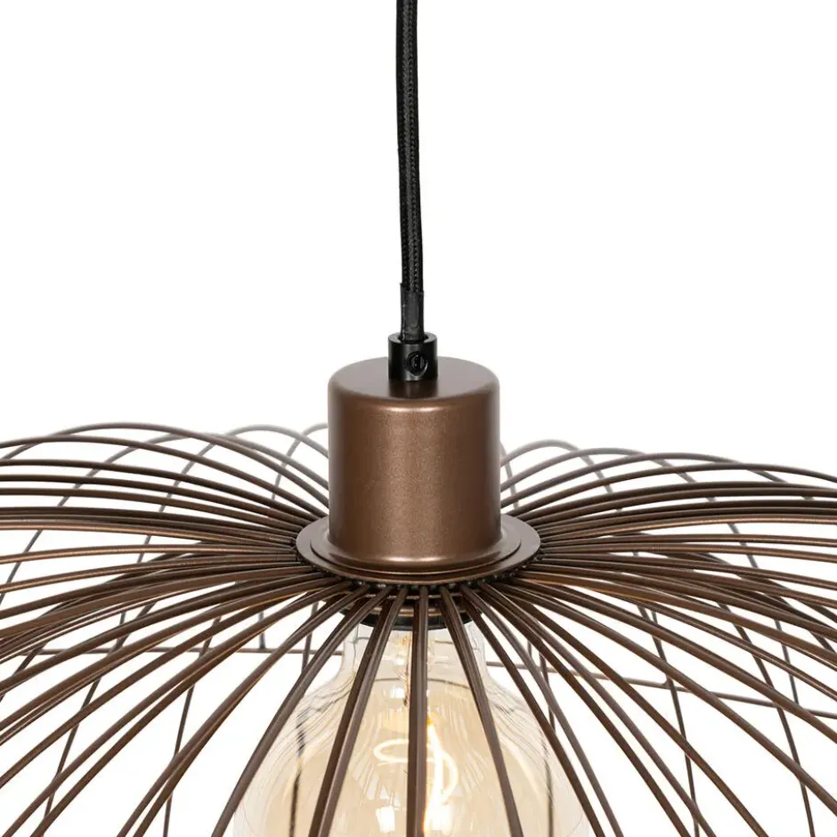 Qazqa hanglamp pua bronskleurig e27