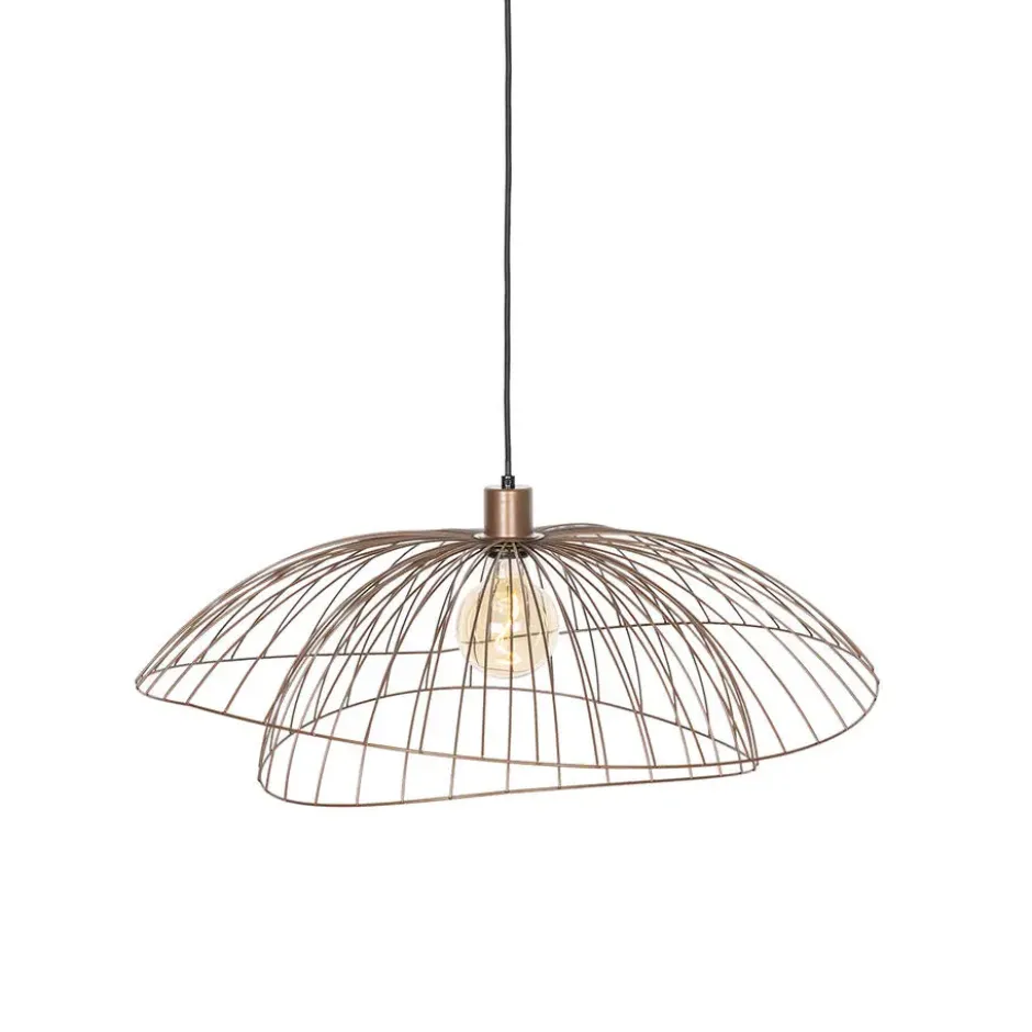 Qazqa hanglamp pua bronskleurig e27