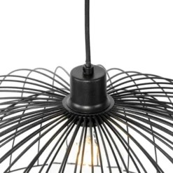 Qazqa hanglamp pua zwart e27
