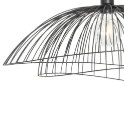 Qazqa hanglamp pua zwart e27