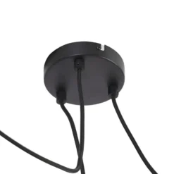 Qazqa hanglamp qara beige e27