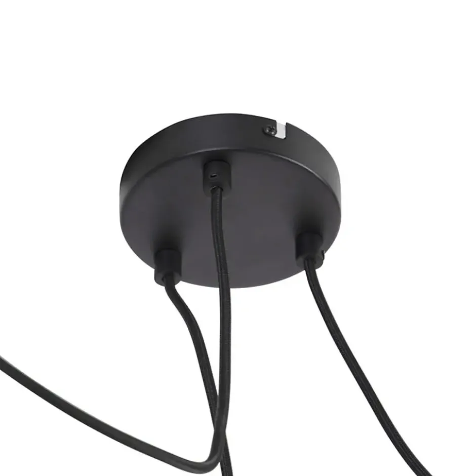 Qazqa hanglamp qara beige e27