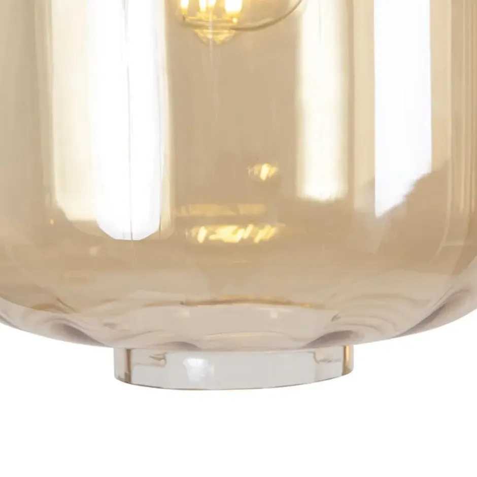 Qazqa hanglamp qara beige e27
