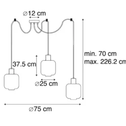 Qazqa hanglamp qara beige e27