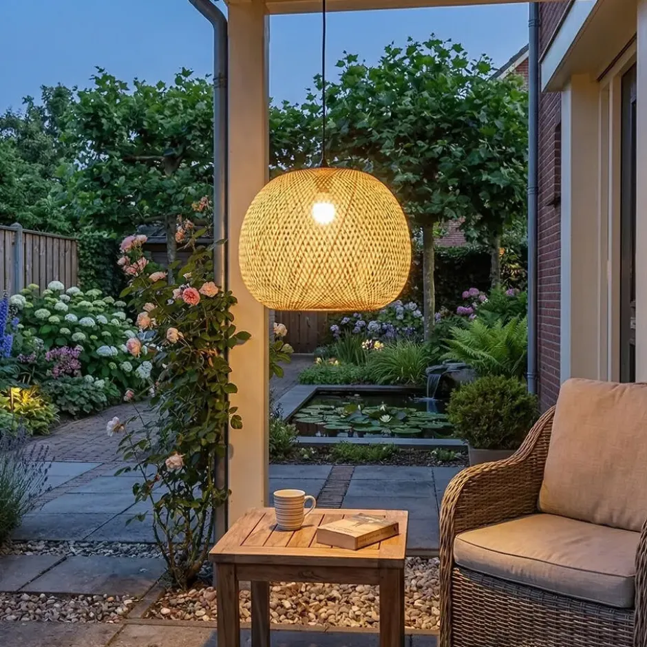 Qazqa hanglamp rafael beige e27