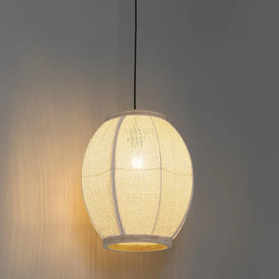 Qazqa hanglamp rob wit e27