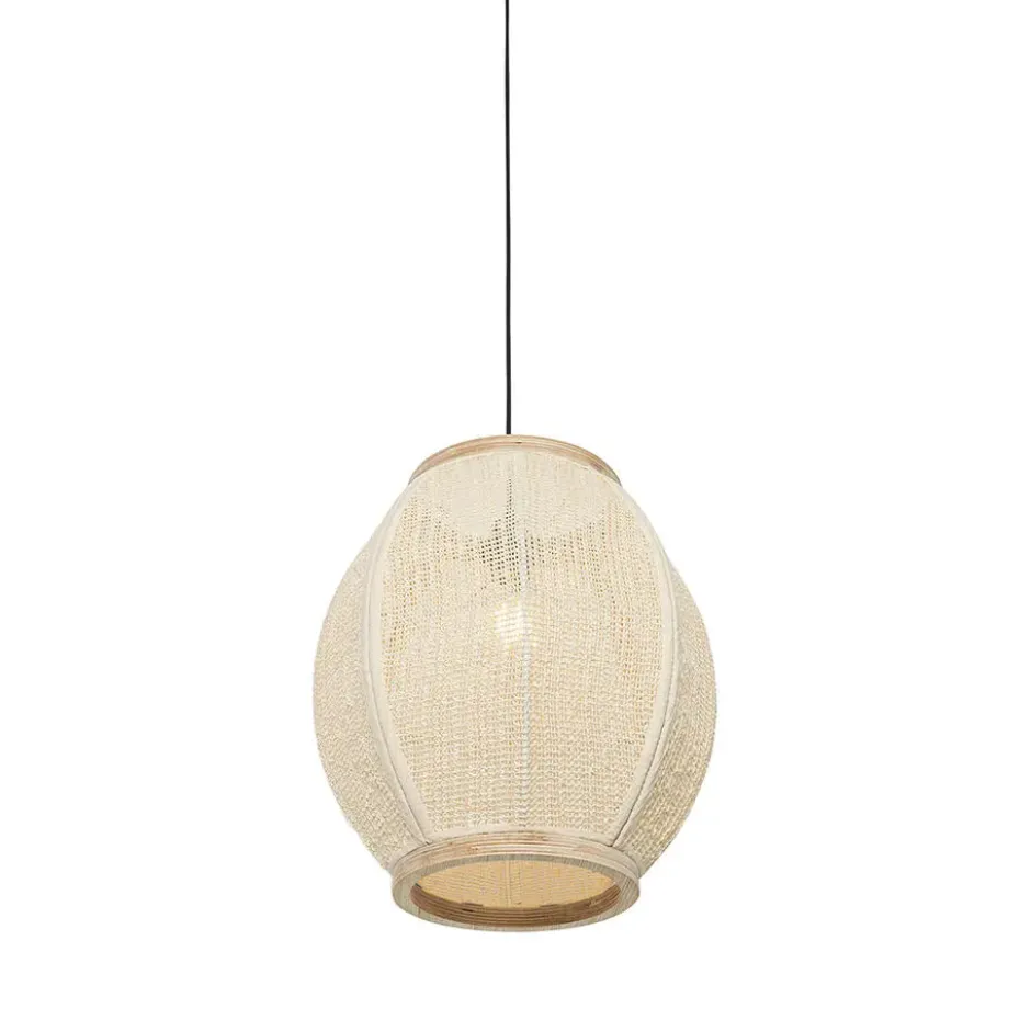 Qazqa hanglamp rob wit e27
