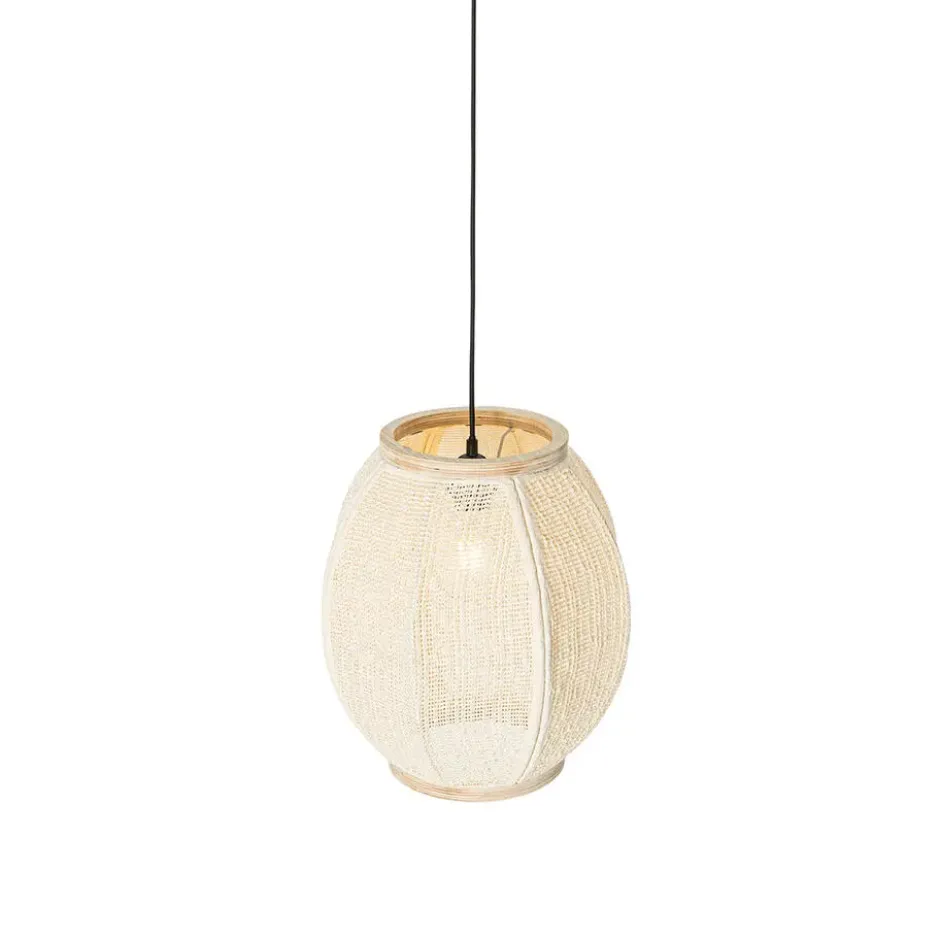 Qazqa hanglamp rob wit e27