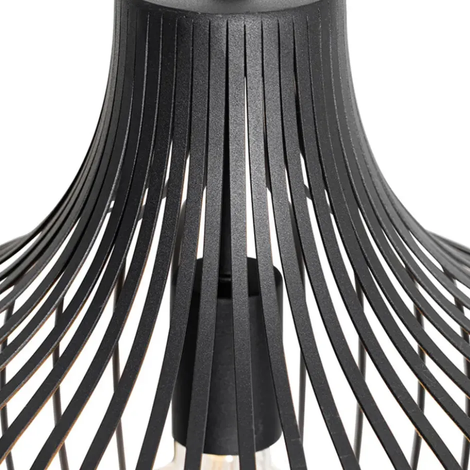 Qazqa hanglamp saffira zwart e27