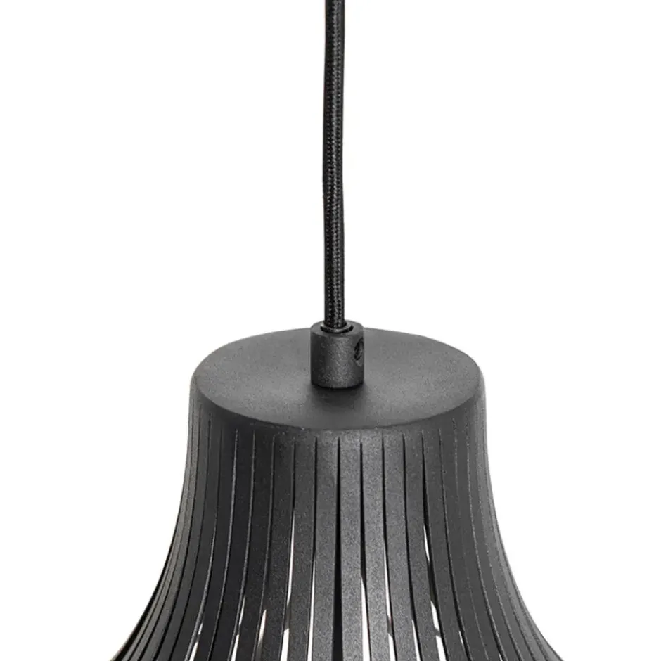 Qazqa hanglamp saffira zwart e27