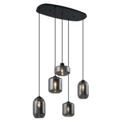 Qazqa hanglamp sheena zwart e27
