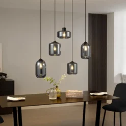 Qazqa hanglamp sheena zwart e27