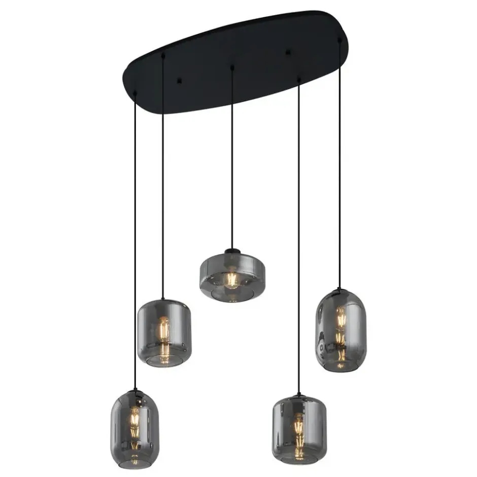 Qazqa hanglamp sheena zwart e27