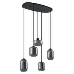 Qazqa hanglamp sheena zwart e27