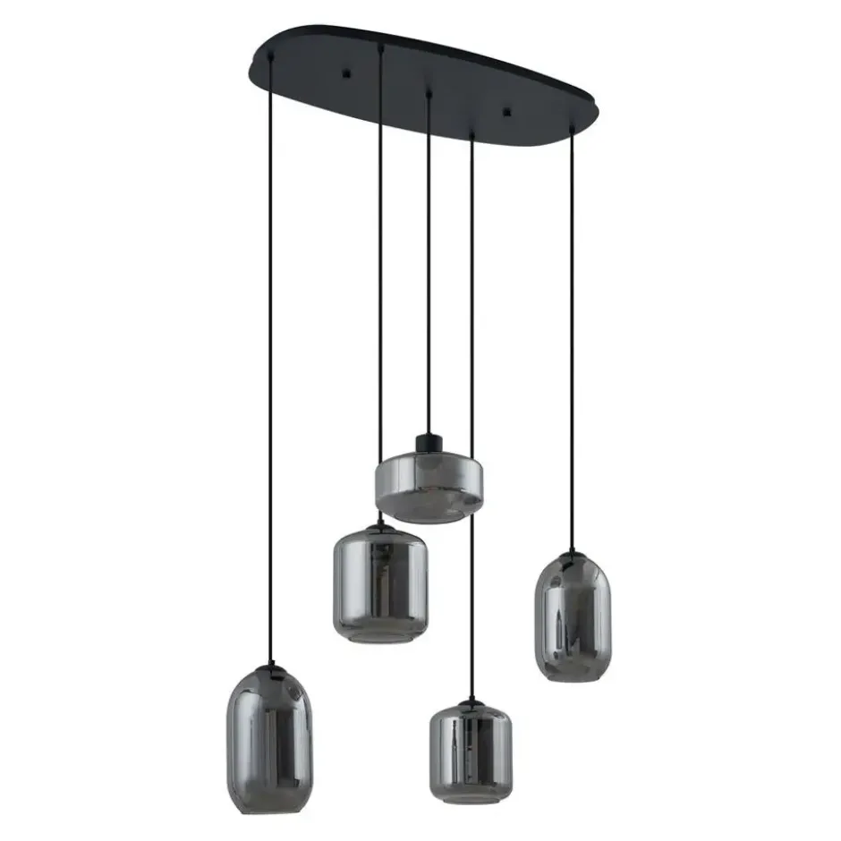 Qazqa hanglamp sheena zwart e27