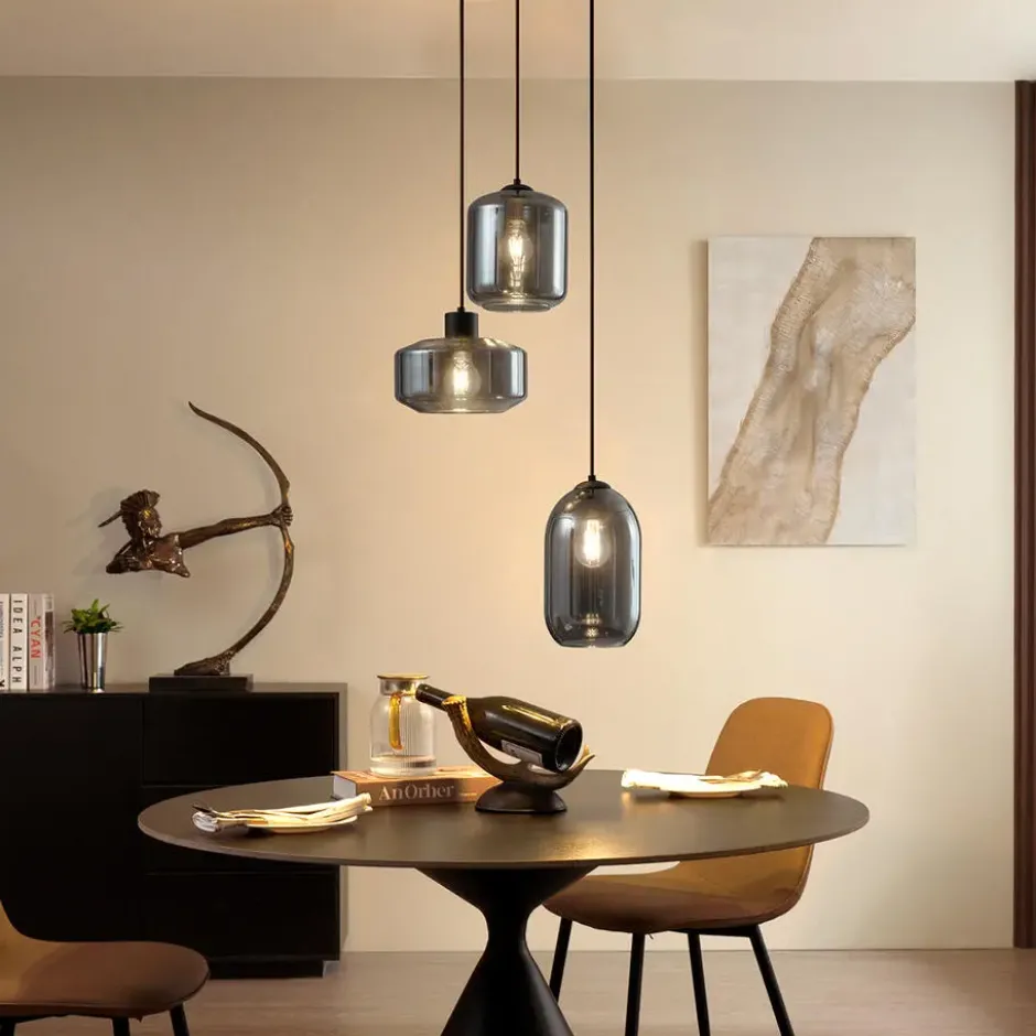 Qazqa hanglamp sheena zwart e27