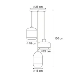 Qazqa hanglamp sheena zwart e27