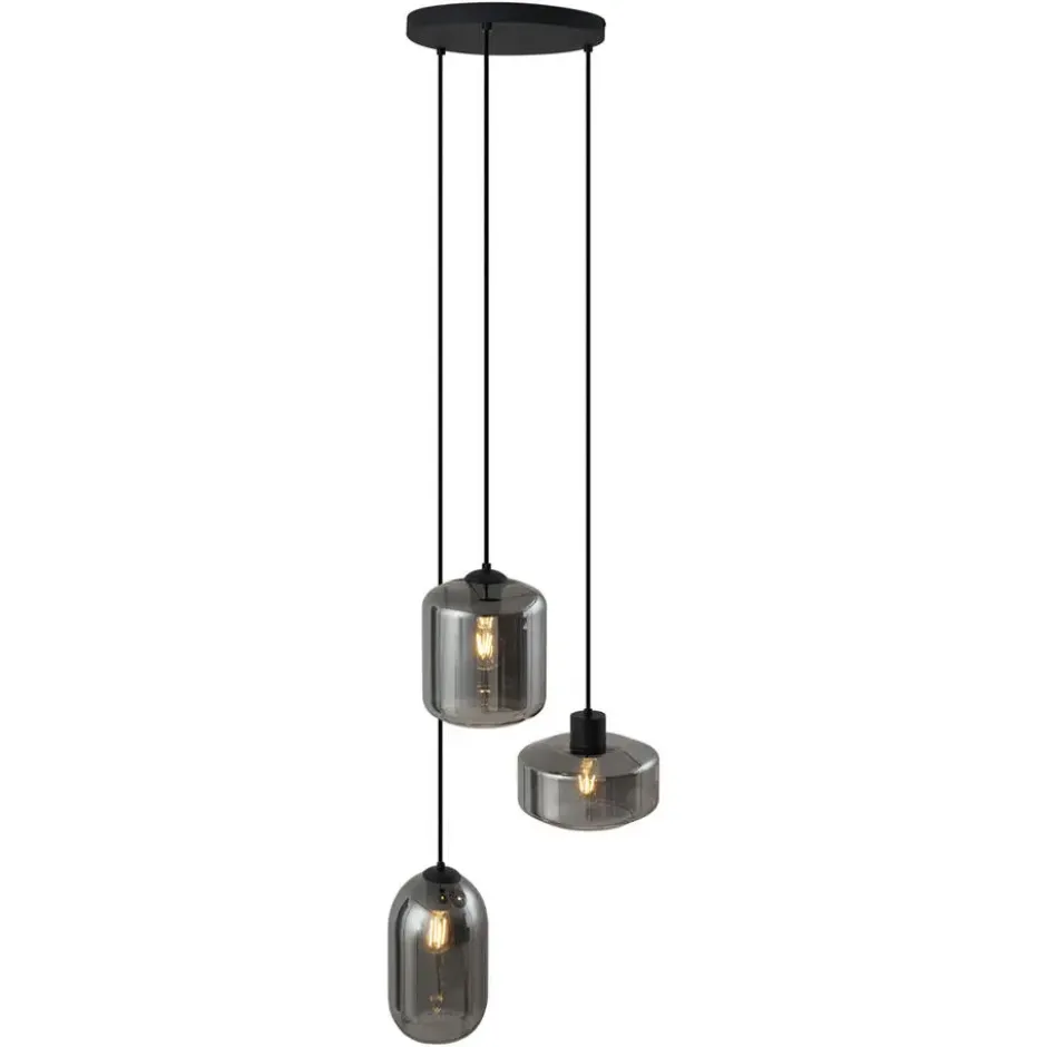 Qazqa hanglamp sheena zwart e27